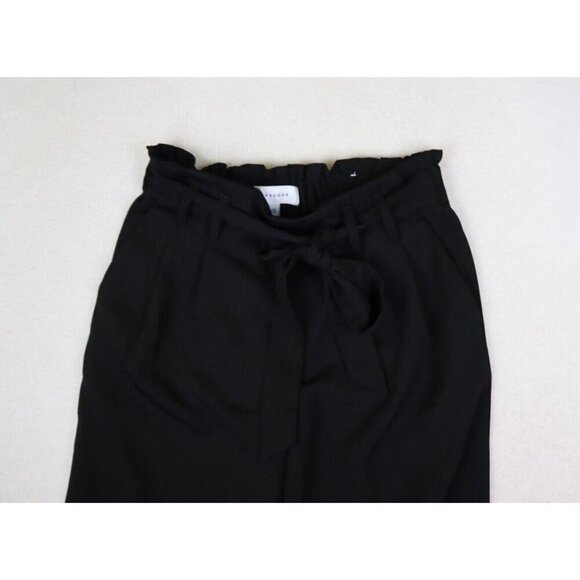 POPSUGAR - WOMEN'S BLACK WIDE LEG CROPPED PAPER BAG DRESS PANTS - SIZE XS - Picture 3 of 8
